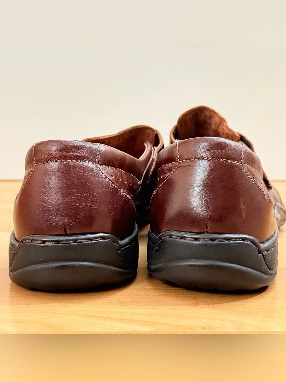 Josef Seibel Steven Fisherman Shoes Brown Leather Slip-On Mens Sz 10.5 (44)